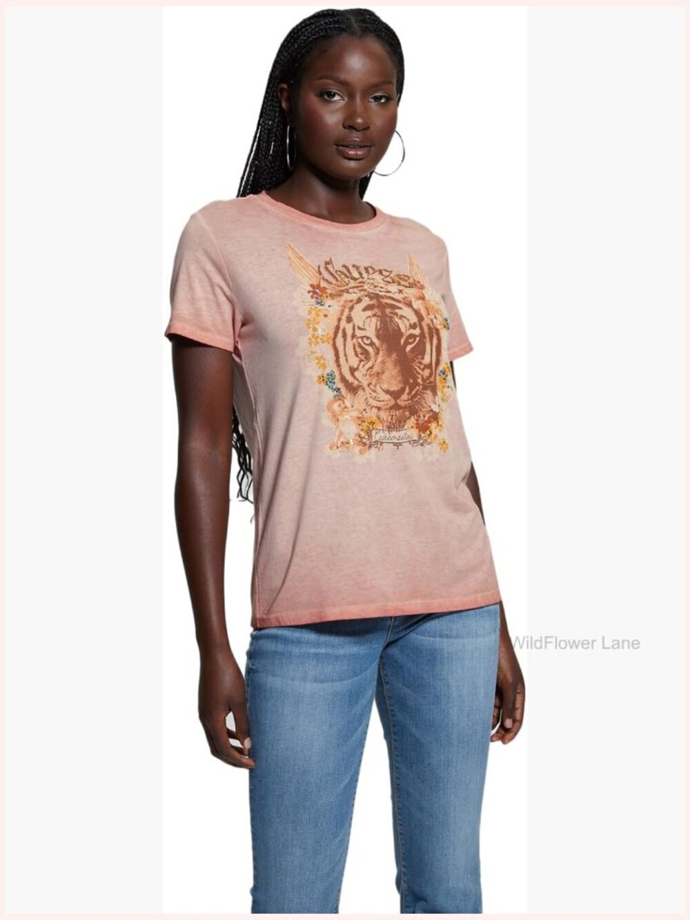 Eco Short Sleeve Tiger God Easy Tee, Organic Cotton Blend